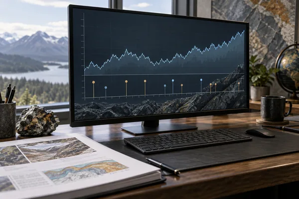 Illustrative price chart aligned with report events